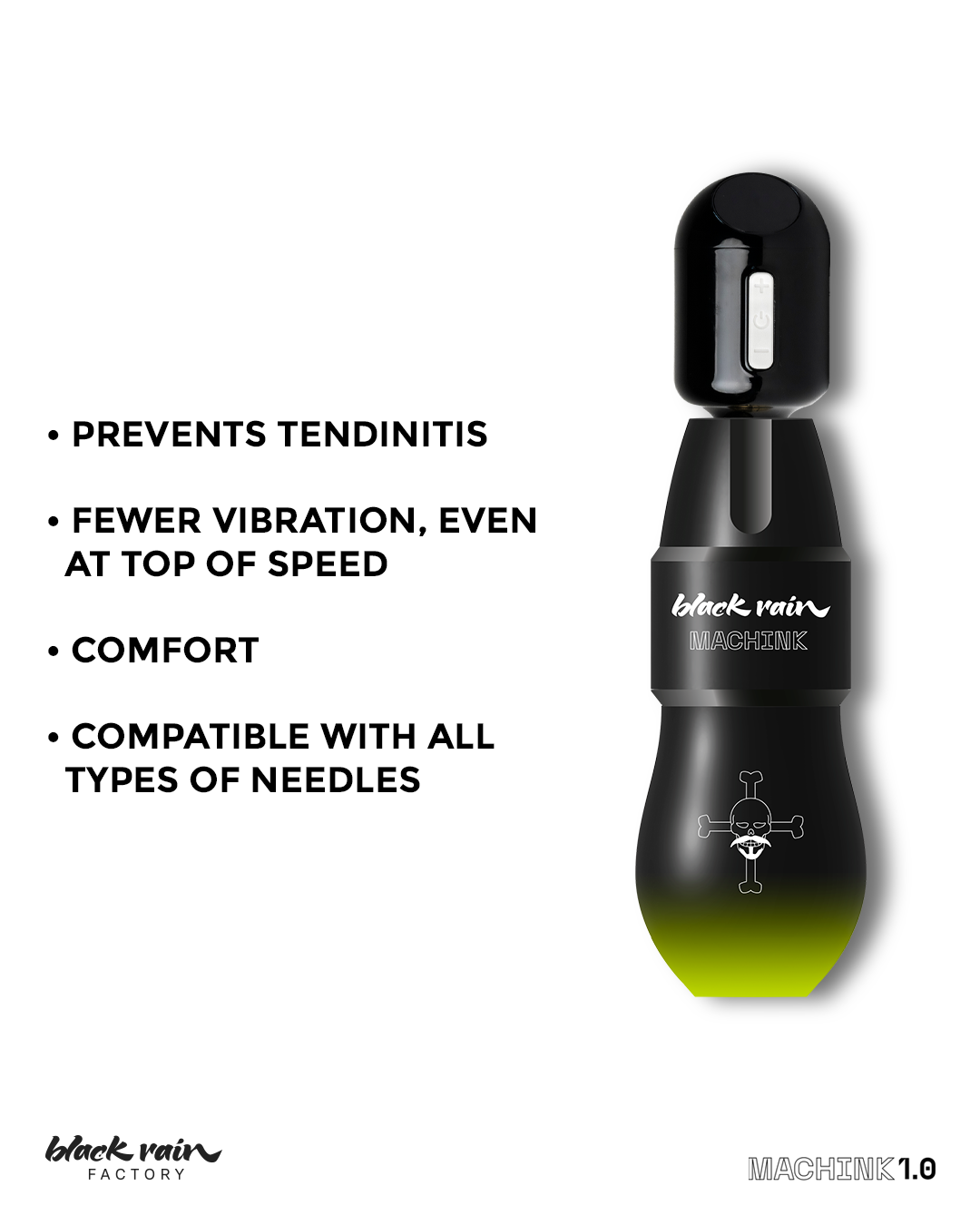 Machink 1.0 – Wireless SMP / PMU / Tattoo Machine – Phantom Vibration · Removable Battery